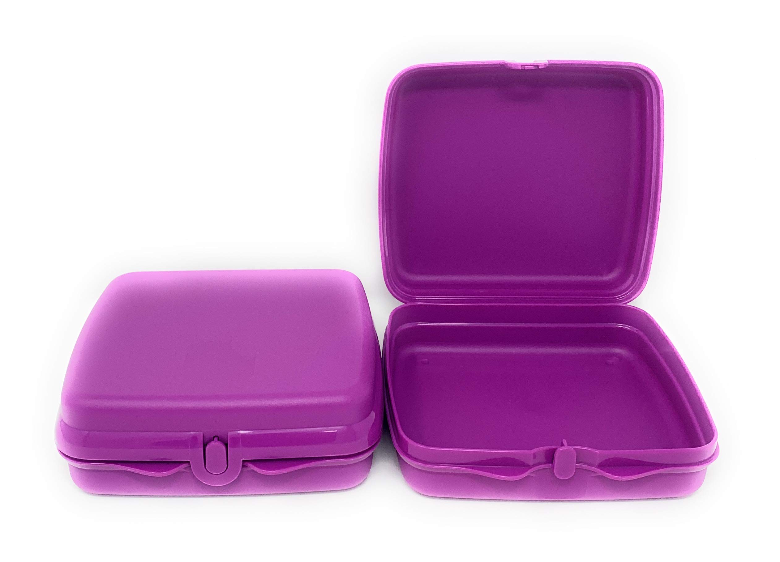 Amazon.com: Tupperware Sandwich Keeper Set in Purple, Hinged Cover