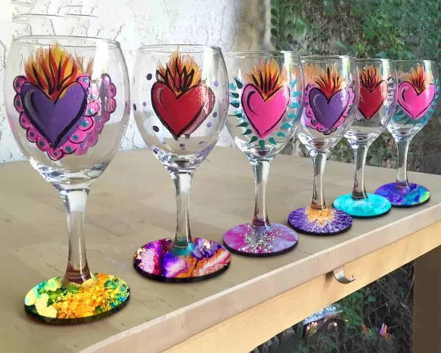 Amazon｜BABORUI ワイングラス用樹脂コースター型 4個 ラウンドワイン