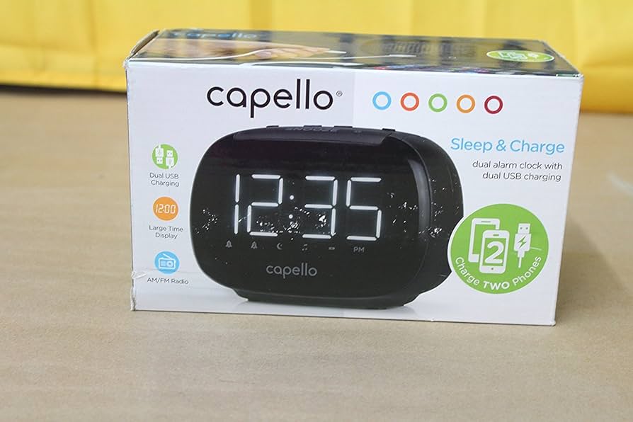 Amazon.com: Capello CR22 Sleep and Charge Dual Alarm Clock with