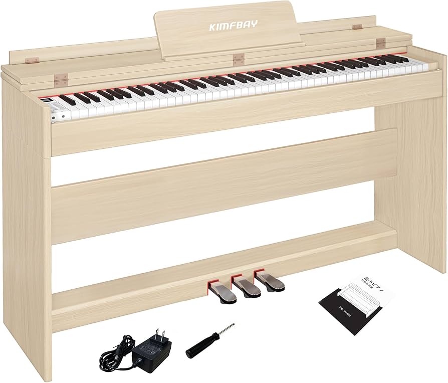 Amazon | KIMFBAY 電子ピアノ 88鍵盤 ハンマーアクション鍵盤 木製