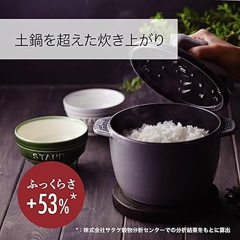 Amazon.co.jp: staub ストウブ 「 ラ ココット de GOHAN ユーカリ M