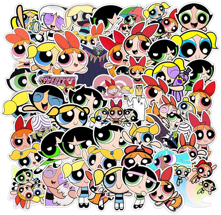 Amazon | パワーパフガールズ ステッカー ブロッサム バブルス バター
