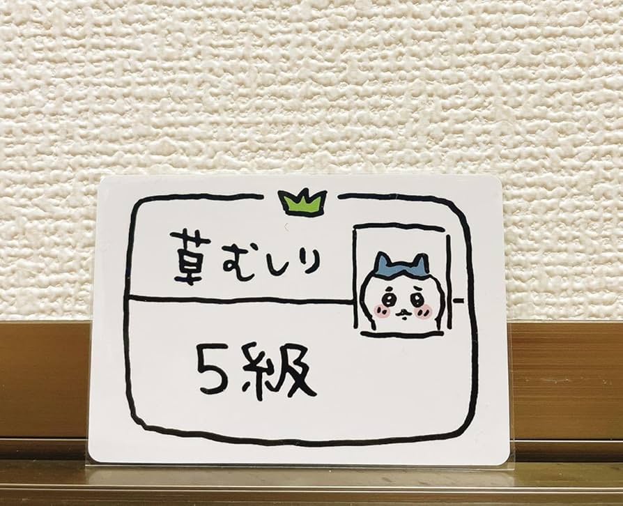 Amazon.co.jp: ちいかわ コレクションカードグミ 草むしり検定証5級