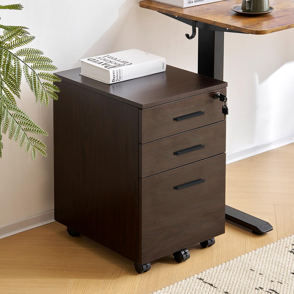 Amazon.co.jp: Kennkari デスクワゴン 3段オールロック オフィスワゴン