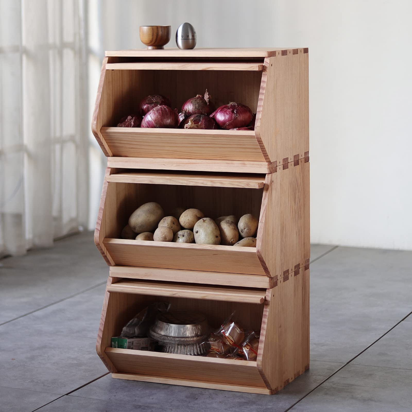 Amazon.com: unununu Stackable Solid Wood Storage Chests,Hall