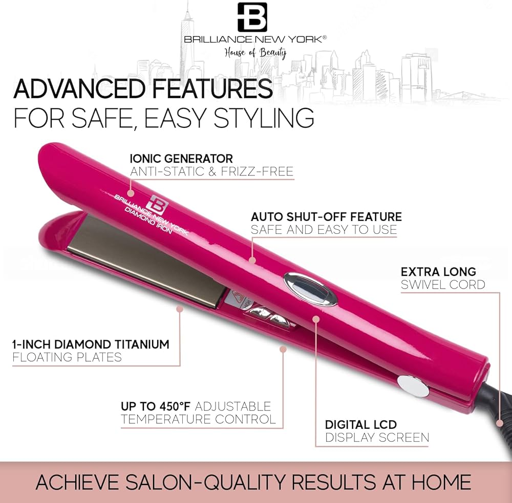 Amazon.com : Brilliance New York - 1 Inch Diamond Titanium Flat