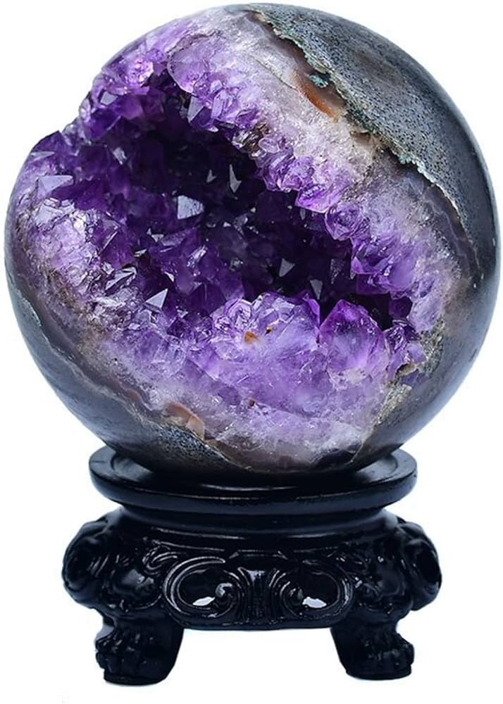 Amazon.co.jp: 天然水晶 アメジスト 原石 ドーム 紫水晶洞 天然石 円形