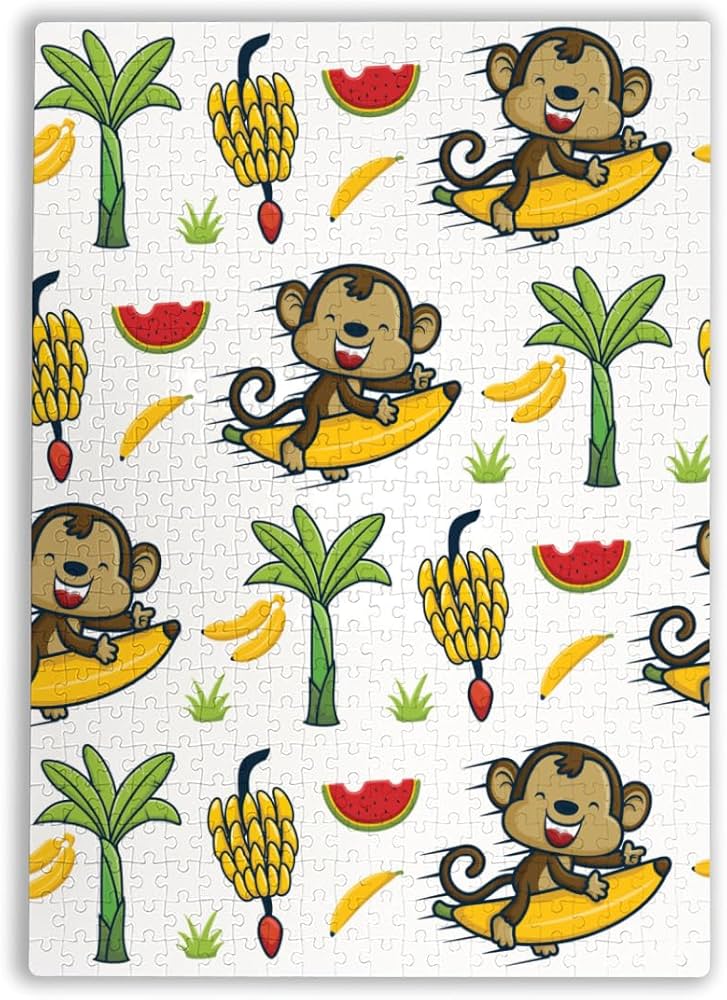 Amazon.co.jp: 500ピース ジグソーパズル かわいい 猿 バナナ 木製
