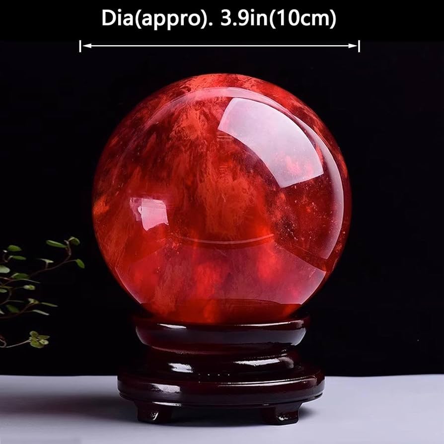 Amazon.co.jp: 天然赤色水晶玉 - 赤い水晶玉 - 水晶石、水晶玉 - 本物