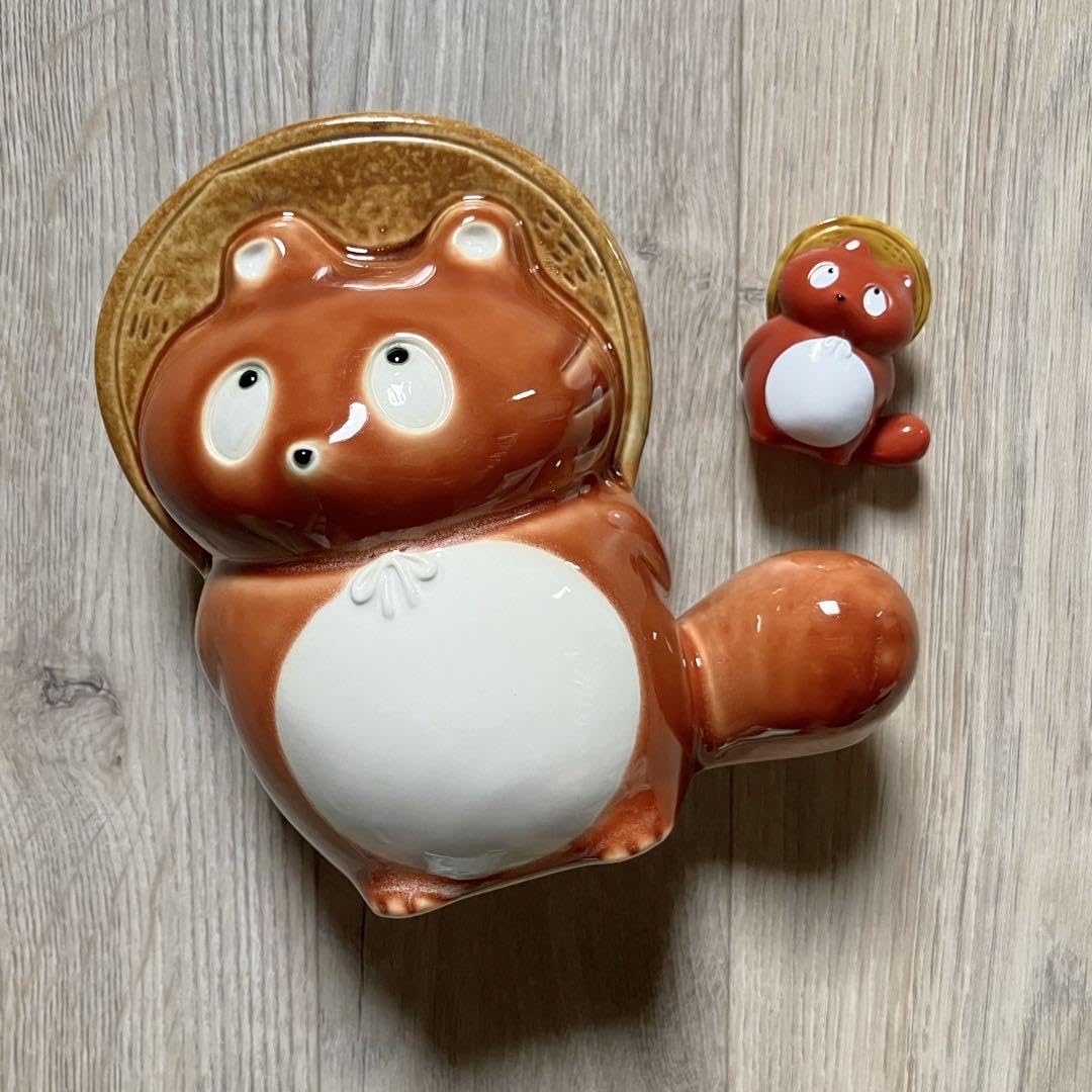 Amazon.co.jp: ..ヒダカナオトさん ぼんやり子だぬき 陶器 フィギュア