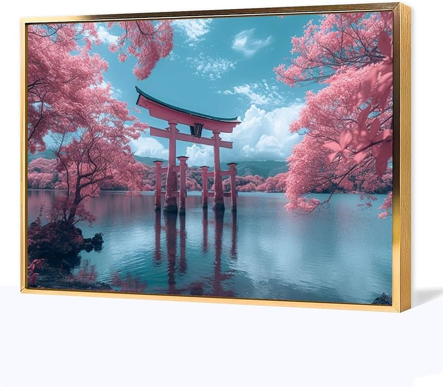 Amazon.co.jp: 絵画 日本の神社の鳥居 アートパネル ポスター 美しい