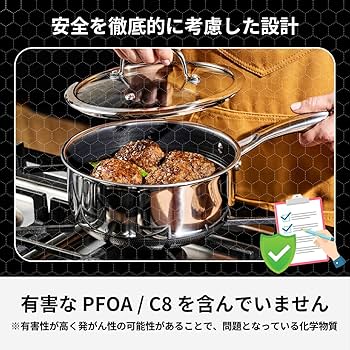 Amazon｜HexClad ハイブリッド ノンスティック 片手鍋 【14cm / 0.95L