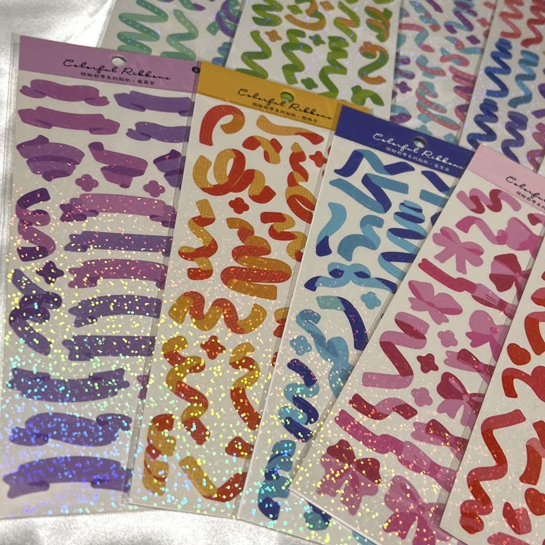 Amazon.co.jp: 韓国 シール リボンシール 11枚セット 売り トレカデコ