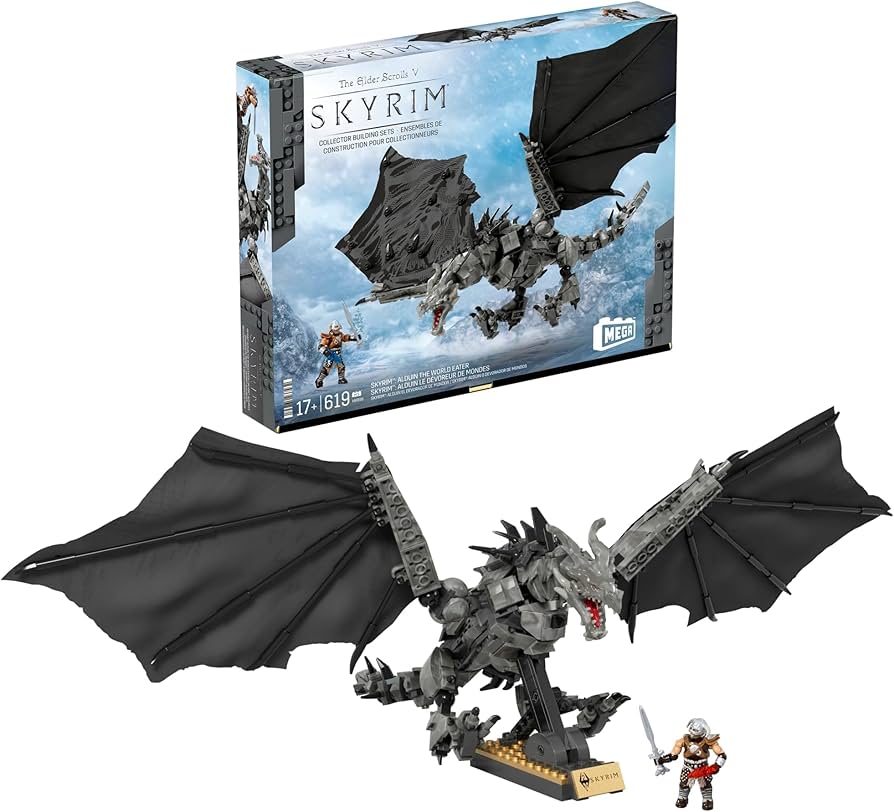 Amazon.com: ​MEGA Skyrim Action Figures Building Toys, Alduin The