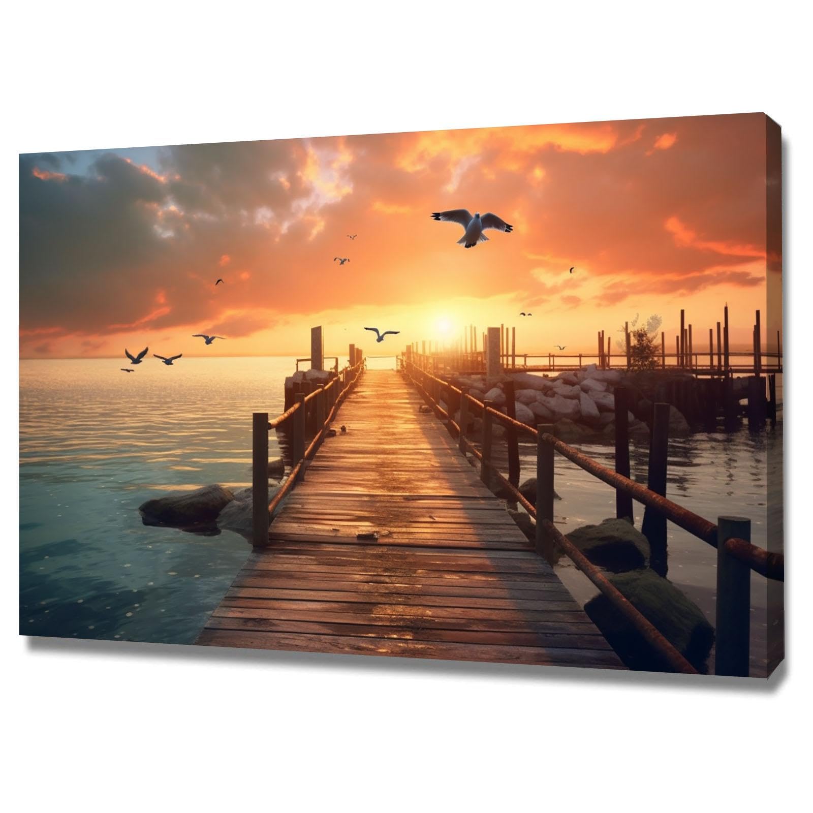 Amazon.co.jp: SHYAMIC 海絵 アート海 自然風景, 海岸の海鳥 海絵