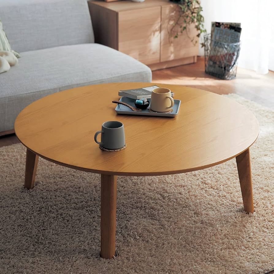 Amazon｜[ベルメゾン] ローテーブル 折りたたみ 円形 テーブル 座卓