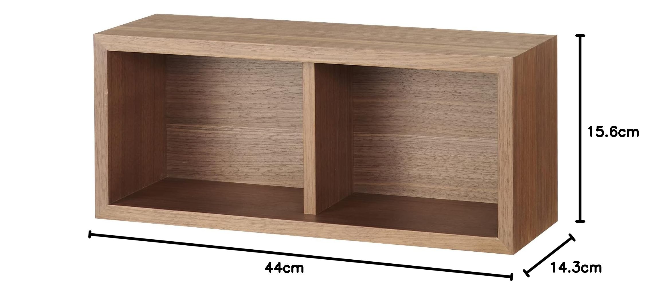 Amazon｜無印良品 壁に付けられる家具 箱 ウォールナット材 幅44×奥行