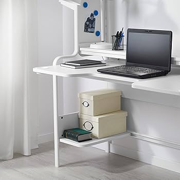 IKEA Fredde Gaming Desk, 140/185 x 74 x 146 cm, White : Amazon.com