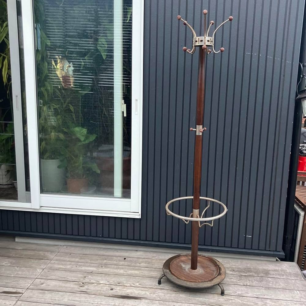 Amazon｜昭和レトロ ミッドセンチュリー 木製 ポールハンガー ハンガー