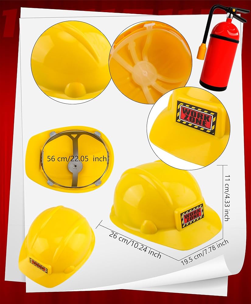 Amazon.com: SGBETTER 2 Pcs Kids Plastic Hard Hat Yellow