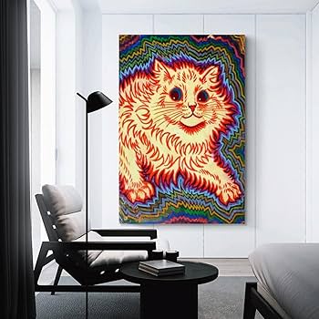 Amazon.co.jp: (サイケデリックな猫)Louis Wainルイス・ウェイン 印刷