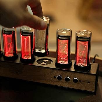 Amazon.co.jp: ニキシー管 時計 真空管 時計， LEDニキシー管-色調整