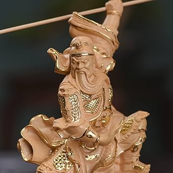 Amazon.co.jp: 繁樓藝雕 置物 木彫り 三国志 関羽 雲長 関羽像 武財神
