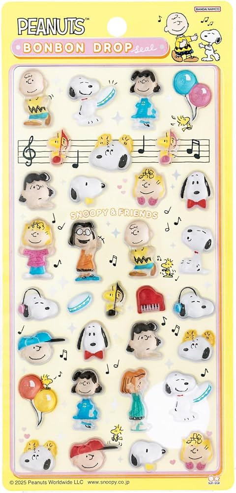 Amazon | サンスター文具 スヌーピー シール ボンボンドロップシール