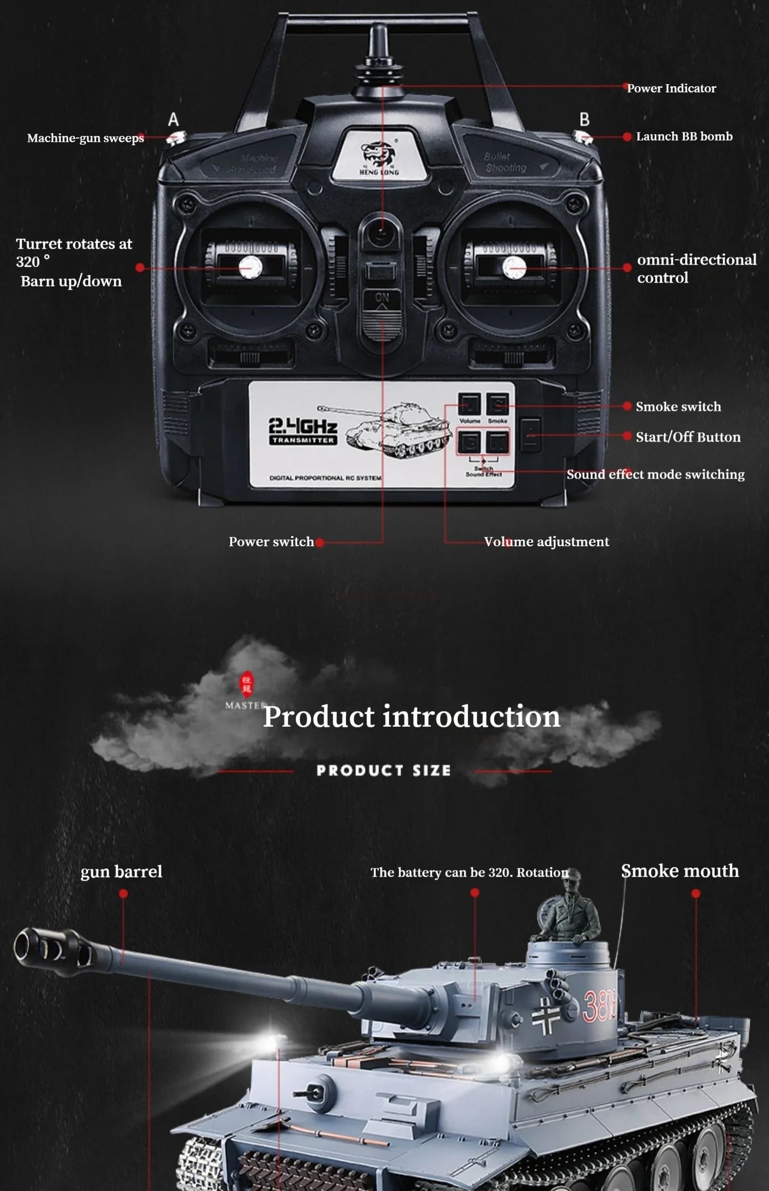 Amazon.co.jp: HengLong 1:16ドイツ軍ティーガーI重戦車 VI号戦車 3818