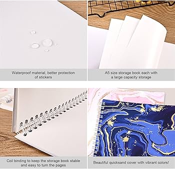 Amazon.co.jp: 2冊セット 剥がしやすい シール帳、BetterJonny A5 ト