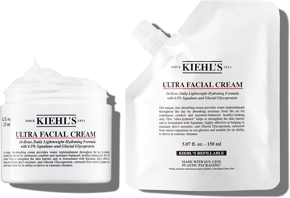 Amazon.com: Kiehl's Ultra Facial Cream Duo, with 4.5% Squalane to