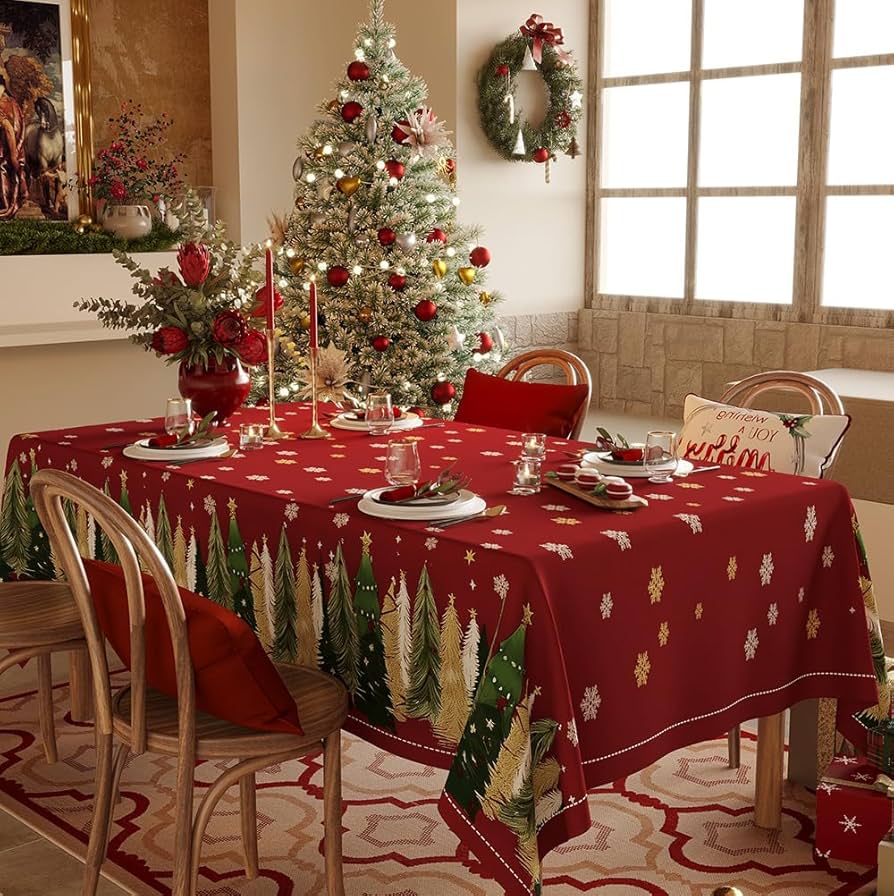 Amazon｜【2026年クリスマス飾り】テーブルクロス クリスマス 正方形