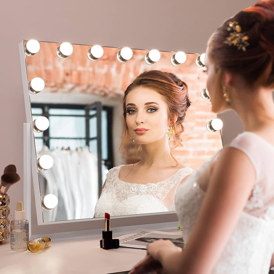 Amazon.co.jp: FENCHILIN 化粧鏡 女優ミラー ハリウッドミラー 回転