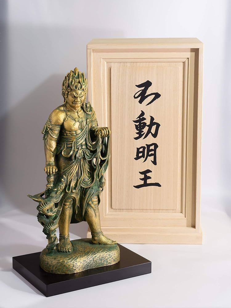 Amazon｜仏師銘版 不動明王 30cm 蝋型/青銅（ブロンズ）製 仏師：松久
