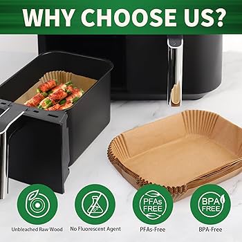 Amazon.com: SIUDANGKA Air Fryer Liners Disposable, 100 pcs