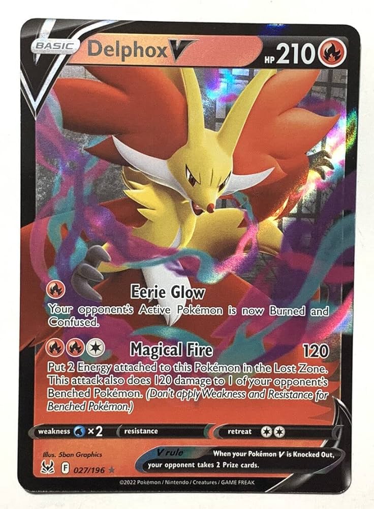 Amazon.com: Delphox V 027/196 Lost Origin - Ultra Rare Holo