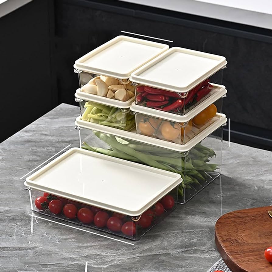 Amazon｜密閉容器フラットフラット冷蔵庫タッパーPP家庭用食品収納