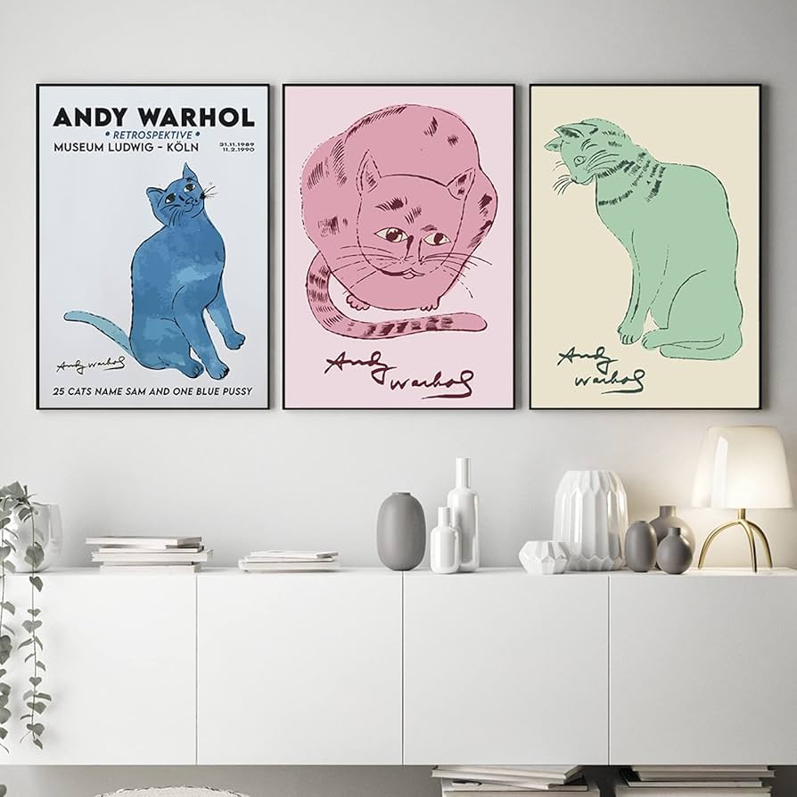 Amazon.co.jp: アンディウォーホルポスター猫ポップウォールアート
