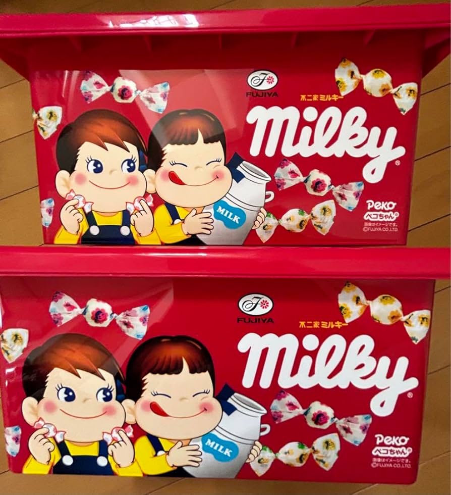 Amazon.co.jp: ペコちゃん ミルキー コンテナ 不二家 赤2箱セット