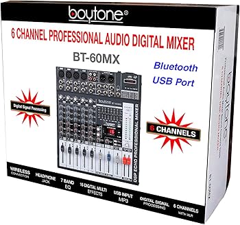 Amazon.com: Boytone BT-60MX, 6 Channel Bluetooth Audio Mixer - DJ