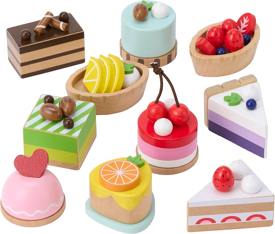 Amazon.co.jp: Sweet Little Chef ままごと ケーキ ティーセット 木製