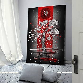 Amazon.co.jp: 絵画 おしゃれ 桜 侍 サムライの剣 和風 アートパネル