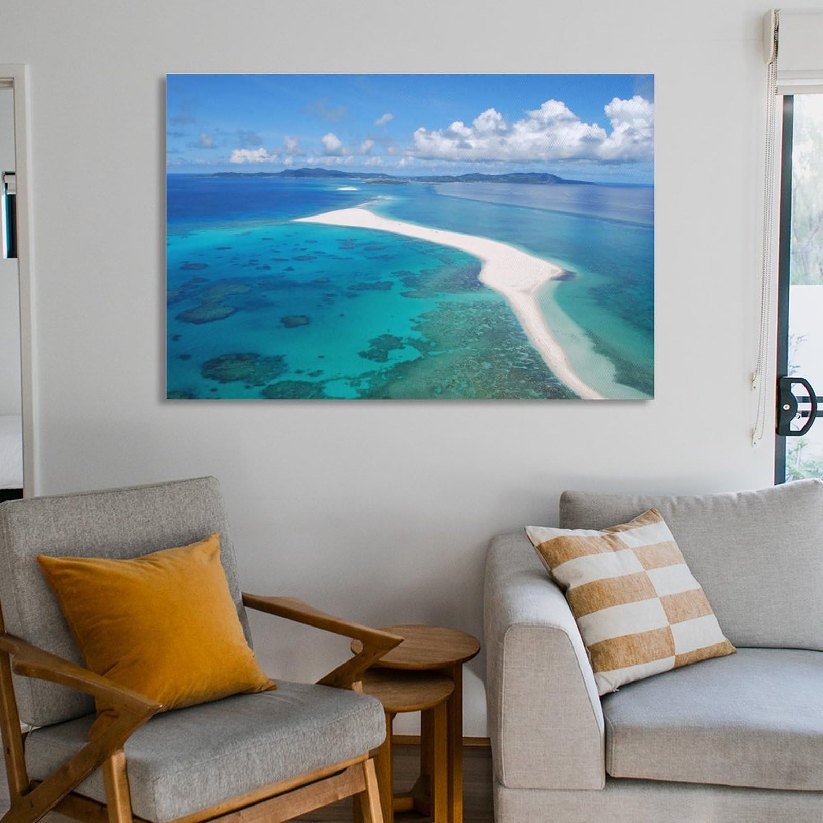 Amazon.co.jp: 絵画 沖縄県 久米島・仲地集落より南を望む夏の雲