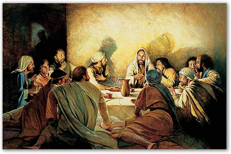 Amazon｜Tamatina Jesus キャンバス絵画 - Jesus with his Disciples