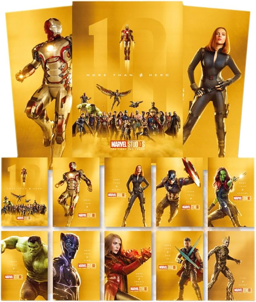 Amazon.co.jp: Marvel Studios 10周年 記念 ポスター集 限定版 Gold