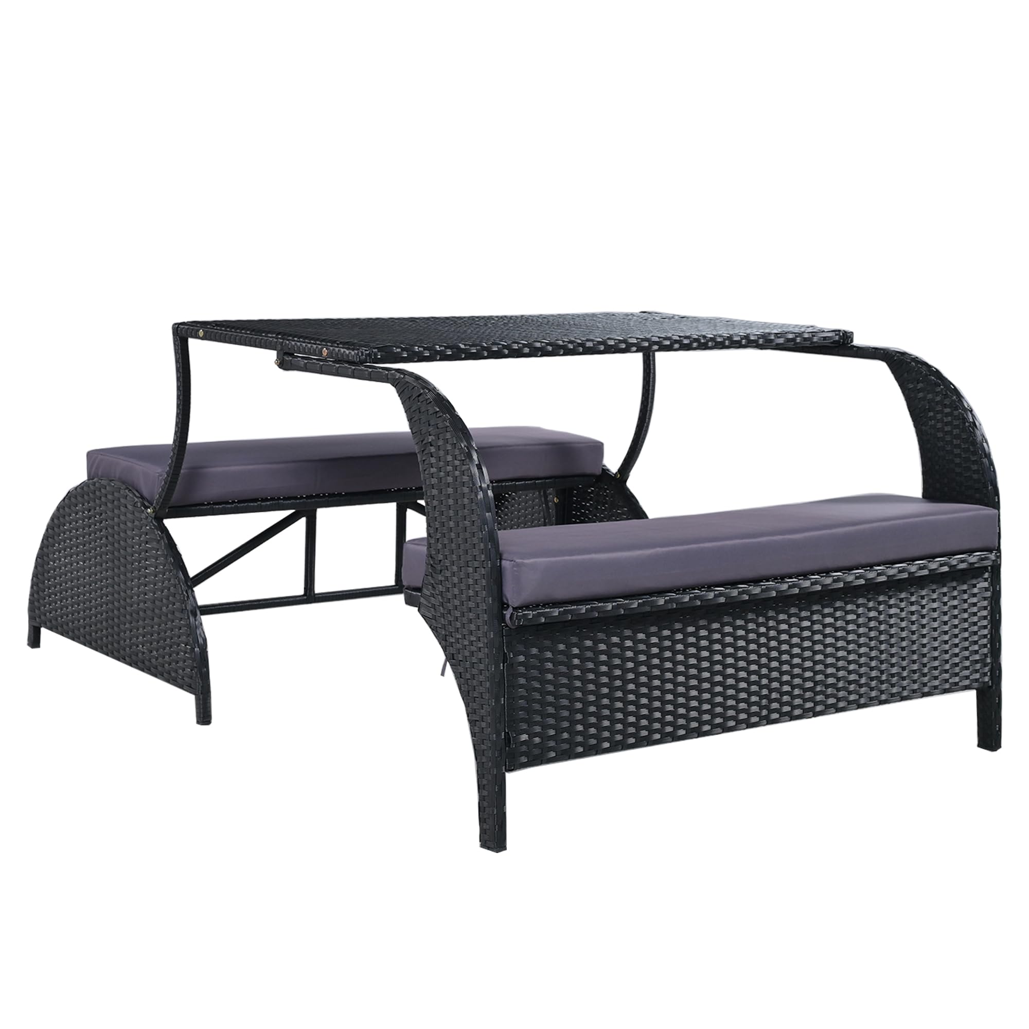 Amazon.co.jp: ガーデンテーブルセット 2way 2人掛けから4人掛けに変身