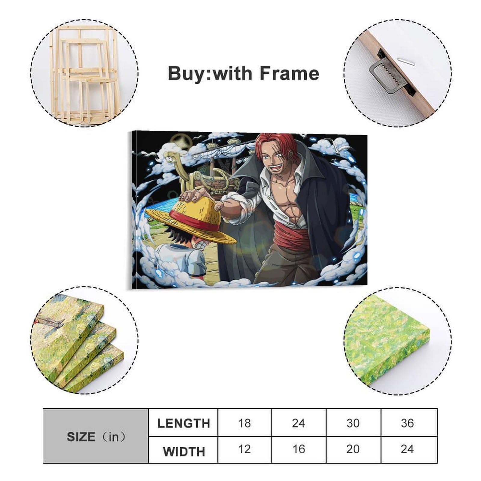 Amazon.co.jp: ワンピース ルフィ シャンクス 1 キャンバスアート