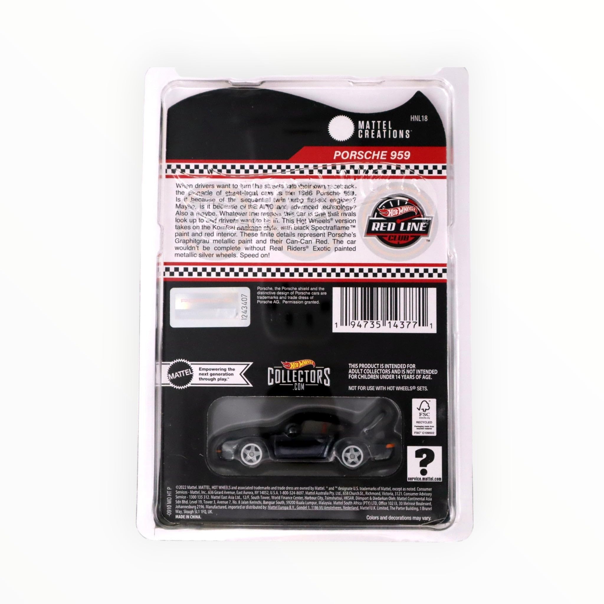 Amazon.com: Hot Wheels Porsche 959 - RLC (2023) : Toys & Games