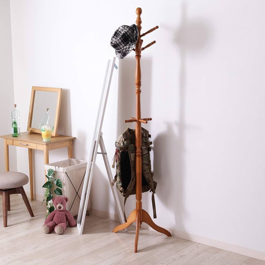 Amazon.co.jp: 不二貿易 コートハンガー ハンガーラック 木製 幅50.8