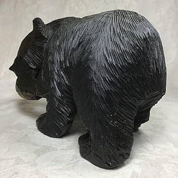 Amazon.co.jp: 22cm 木彫り 熊 北海道 アイヌ 鮭 クマ 民芸置物 レトロ